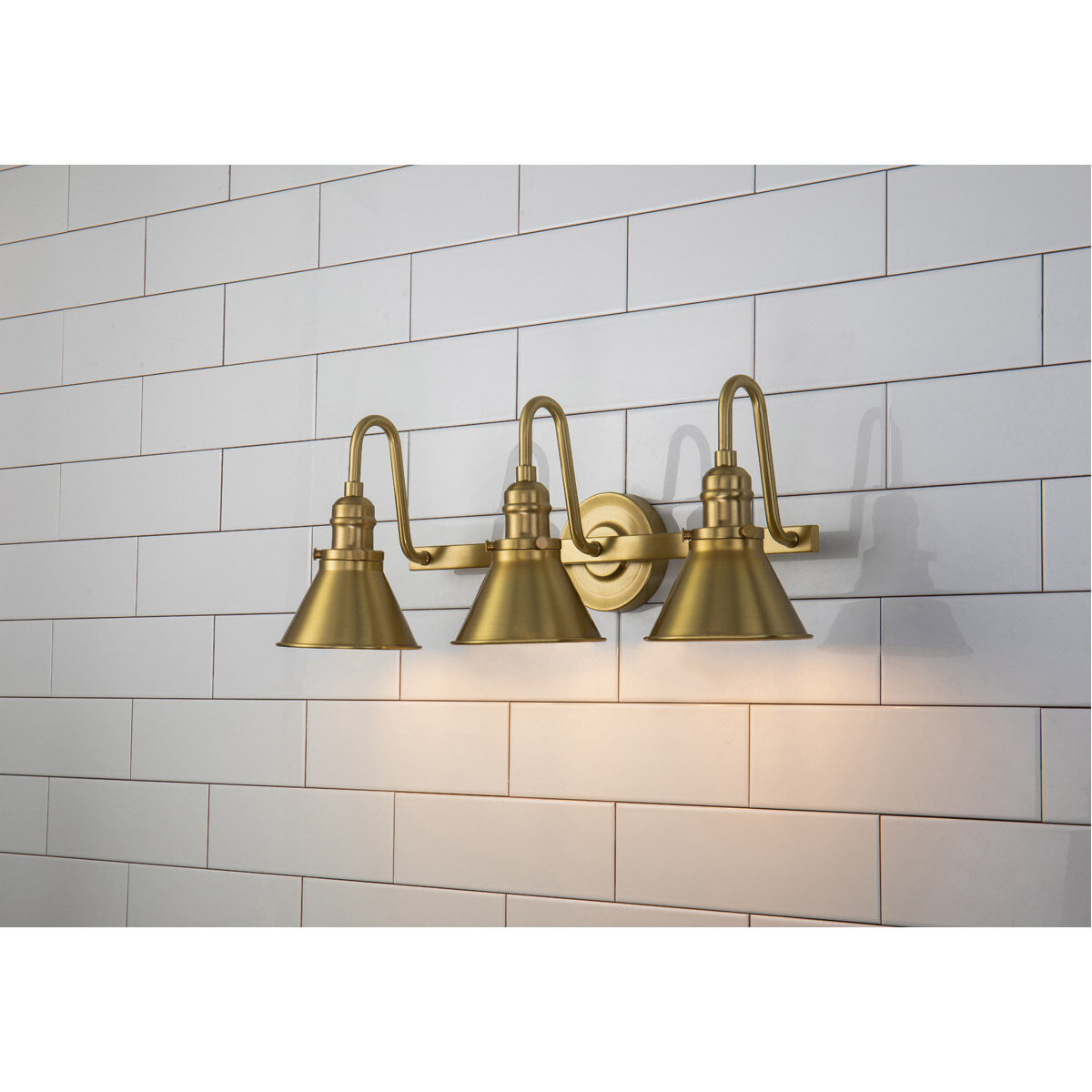 Provence 3 Light 24 inch AGB Bath Light Wall Light in Antique Brass